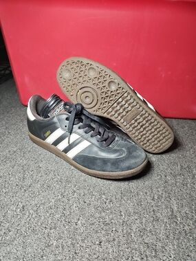 Adidas Samba Classic Mens Size 8 Black White Gum Athletic Leather Shoes Sneakers